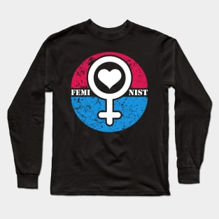 Feminist Gender Heart Art Design Gift Idea Long Sleeve T-Shirt